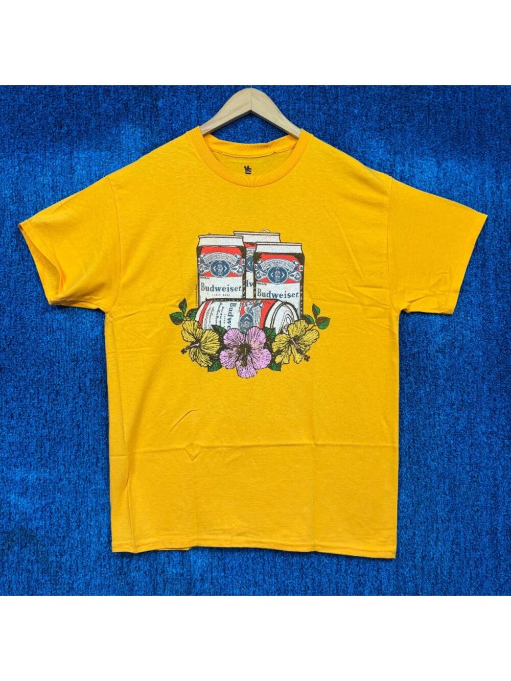 Budweiser King of Beers Floral Graphic T-Shirt Size Medium